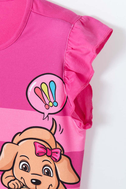 PIJAMA TIPO BATOLA DE BARBIE MANGA SISA FUCSIA PARA NIÑA