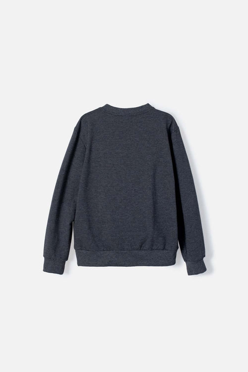 BUZO DE BART SIMPSON CUELLO REDONDO GRIS PARA NIÑO