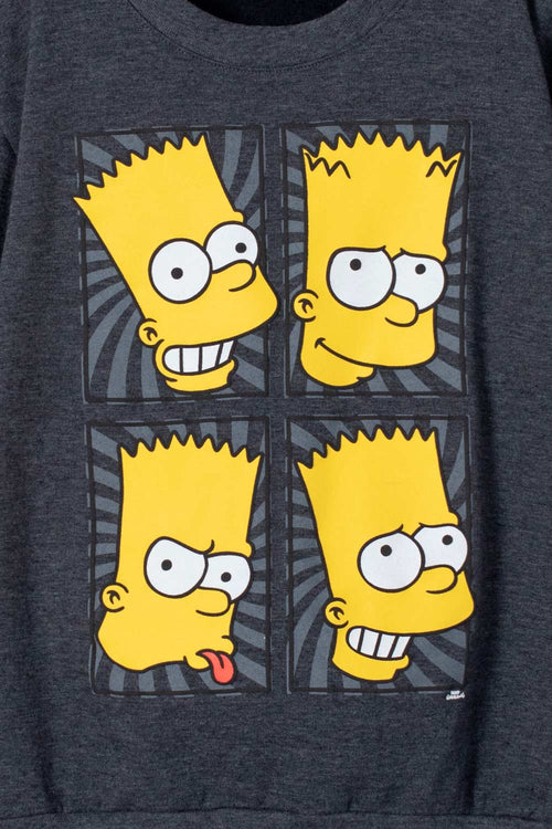BUZO DE BART SIMPSON CUELLO REDONDO GRIS PARA NIÑO