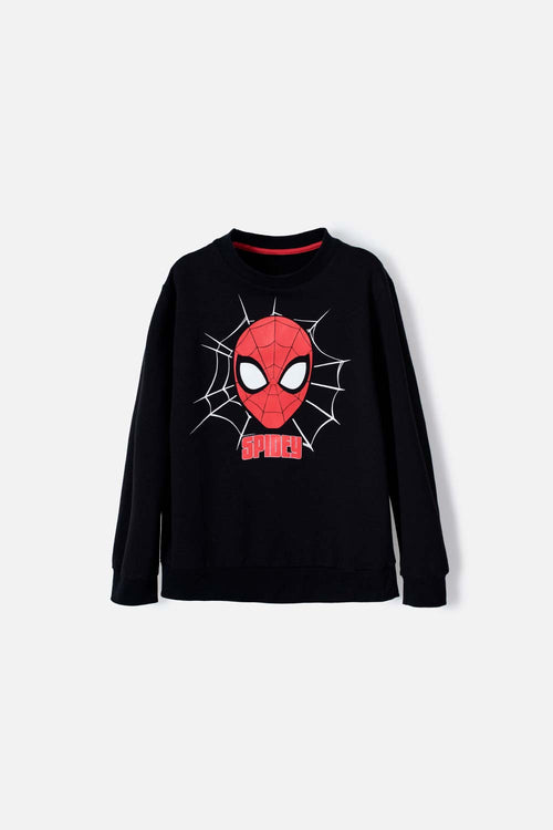 BUZO DE SPIDER-MAN ESTAMPADO NEGRO PARA NIÑO