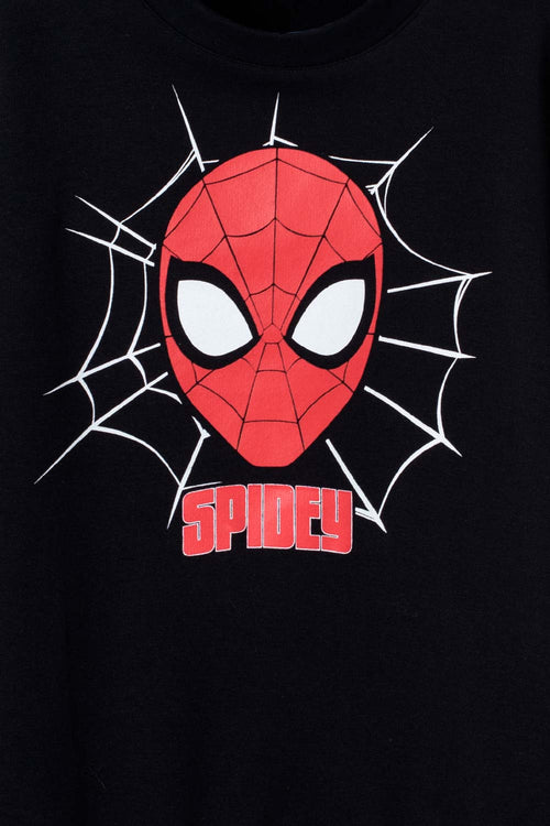 BUZO DE SPIDER-MAN ESTAMPADO NEGRO PARA NIÑO