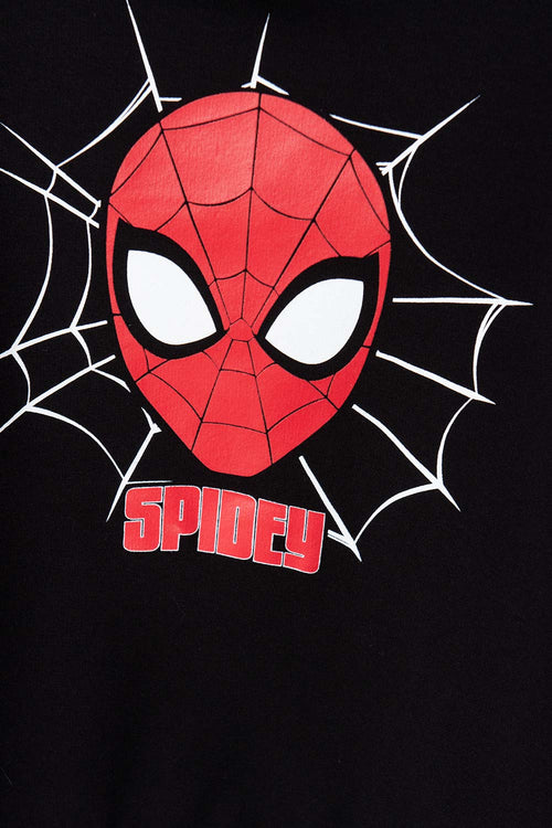 BUZO DE SPIDER-MAN ESTAMPADO NEGRO PARA NIÑO