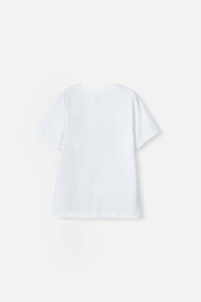 CAMISETA DE BATMAN MANGA CORTA BLANCA PARA NIÑA