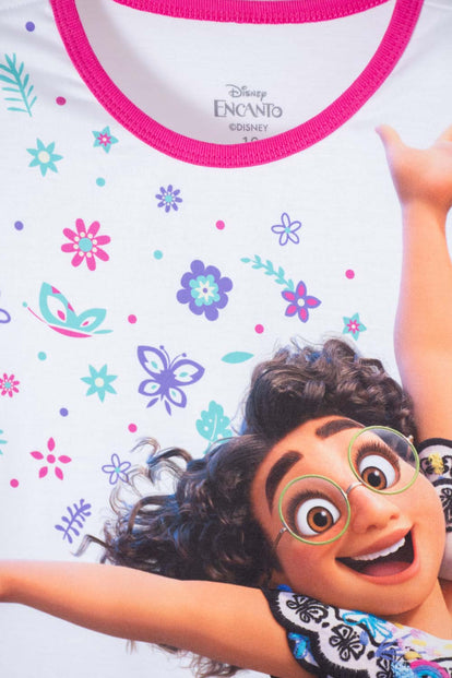 PIJAMA DE ENCANTO PANTALÓN LARGO BLANCO Y MORADO PARA NIÑA