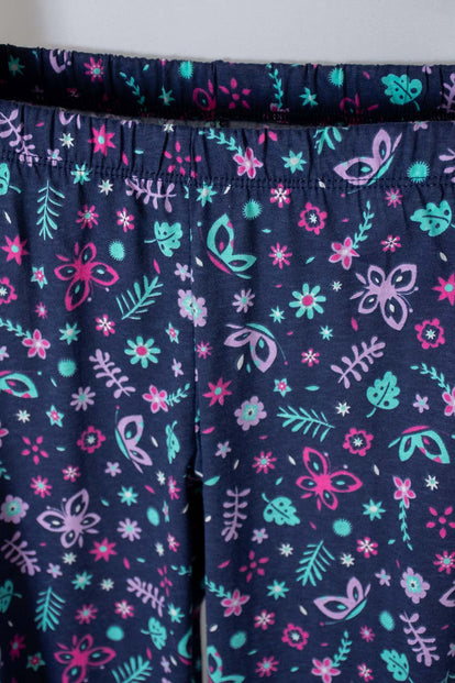 PIJAMA DE ENCANTO PANTALÓN LARGO BLANCO Y MORADO PARA NIÑA