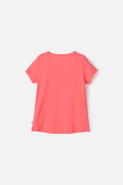 CAMISETA DE BARBIE MANGA CORTA ROSADA PARA NIÑA