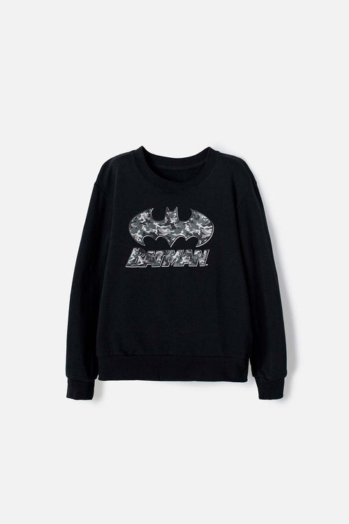 BUZO DE BATMAN CERRADO NEGRO PARA NIÑO