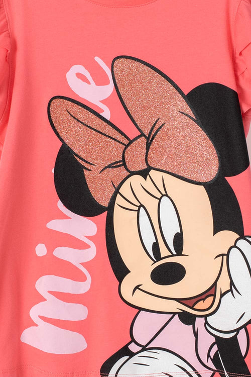 CAMISETA DE MINNIE MOUSE ESTAMPADA SALMÓN PARA NIÑA