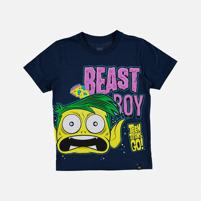  CAMISETA AZUL MANGA CORTA DE TEEN TITANS GO PARA NIÑO