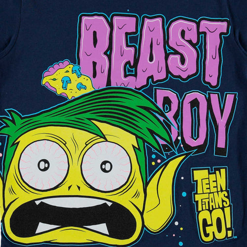 CAMISETA AZUL MANGA CORTA DE TEEN TITANS GO PARA NIÑO