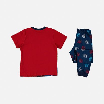 PIJAMA AVENGERS PANTALÓN LARGO ROJO Y AZUL PARA NIÑO