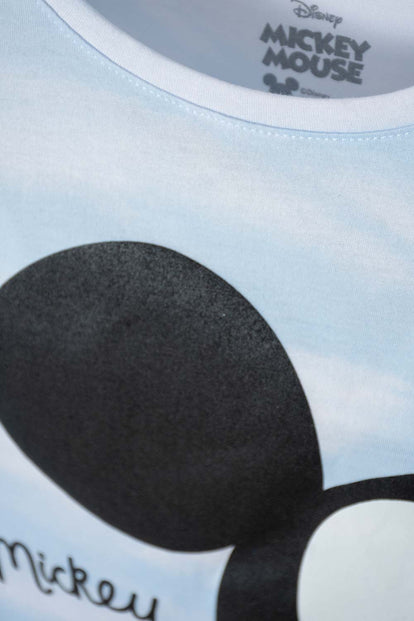 CAMISETA DE MICKEY MOUSE MANGA CORTA AZUL PARA NIÑA
