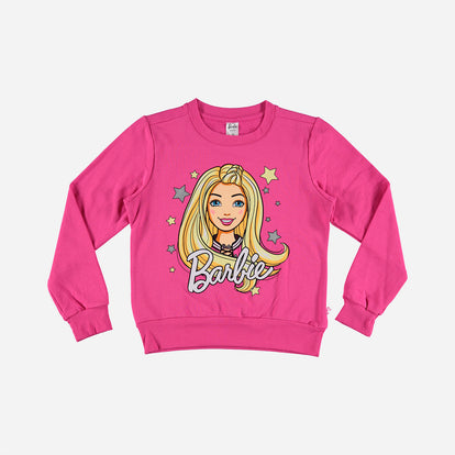 BUZO DE BARBIE ESTAMPADO FUCSIA PARA NIÑA