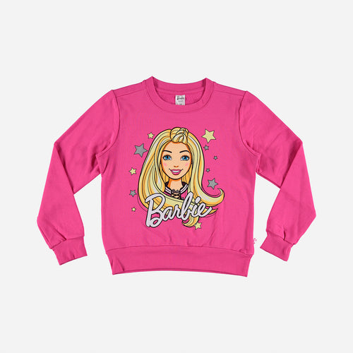 BUZO DE BARBIE ESTAMPADO FUCSIA PARA NIÑA