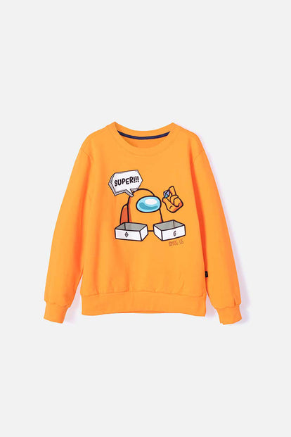 BUZO DE AMONG US CUELLO REDONDO NARANJA PARA TEEN NIÑO