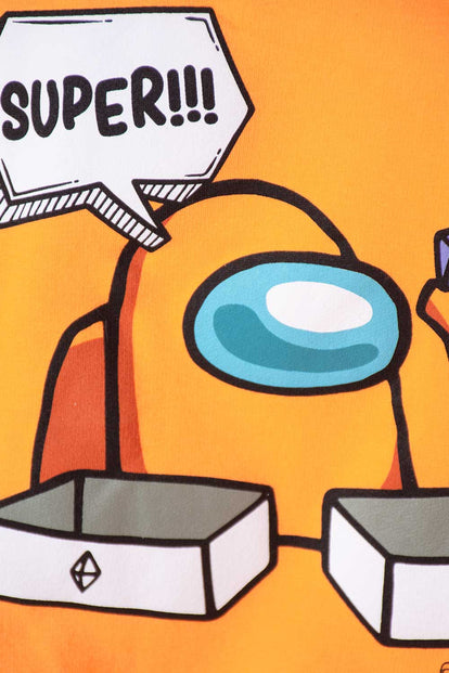 BUZO DE AMONG US CUELLO REDONDO NARANJA PARA TEEN NIÑO