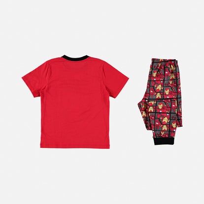 PIJAMA DE MARVEL DE PANTALÓN LARGO ROJO PARA NIÑO
