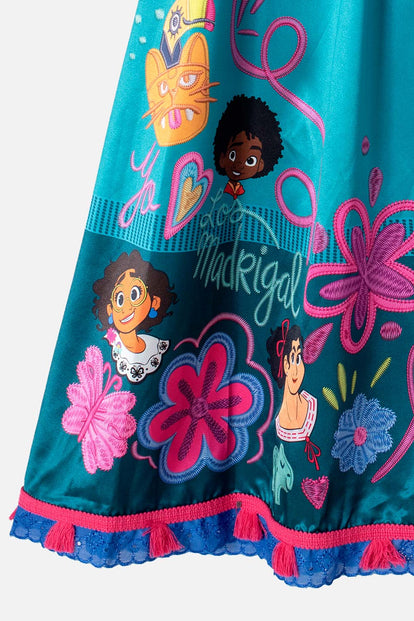 CONJUNTO DE ENCANTO CON FALDA VERDE Y BLANCO PARA NIÑA