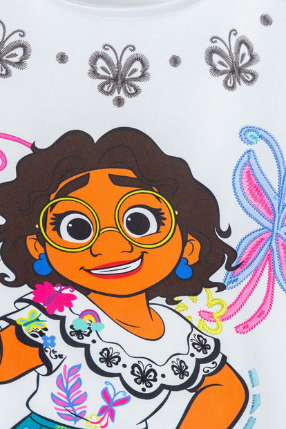 CONJUNTO DE ENCANTO CON FALDA VERDE Y BLANCO PARA NIÑA