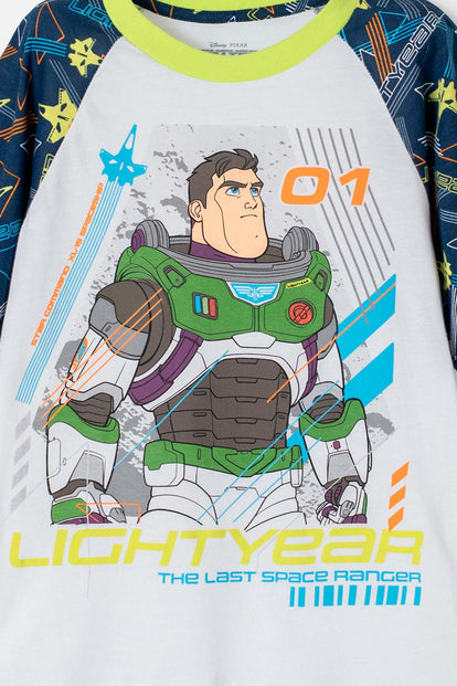  PIJAMA DE BUZZ LIGHTYEAR MANGA CORTA BLANCA/AZUL/VERDE PARA NIÑO