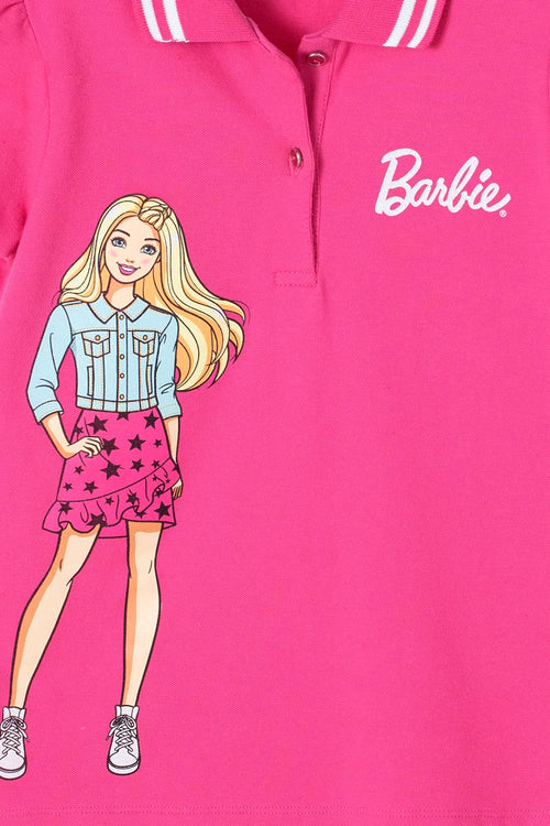 Card slide image -  CAMISETA DE BARBIE FUCSIA TIPO POLO PARA NIÑA