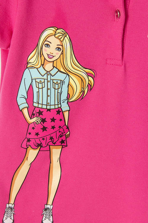 Card slide image -  CAMISETA DE BARBIE FUCSIA TIPO POLO PARA NIÑA