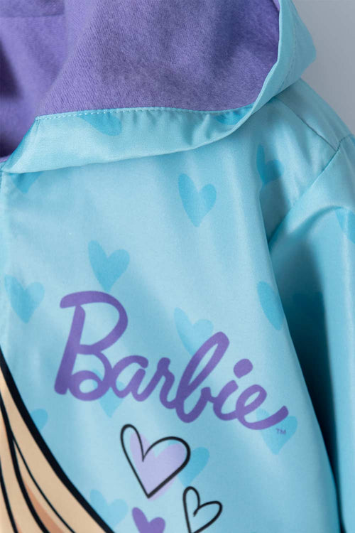 CHAQUETA DE BARBIE CON CAPUCHA MENTA Y MORADA PARA NIÑA
