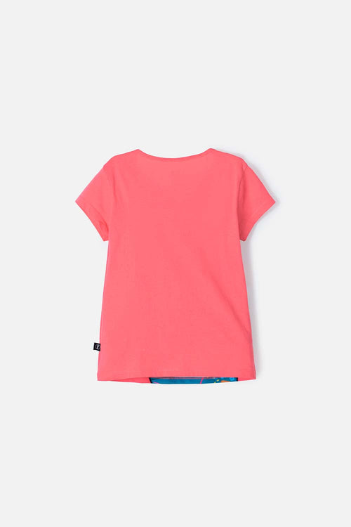 CAMISETA DE ENCANTO MANGA CORTA ROSADA PARA NIÑA