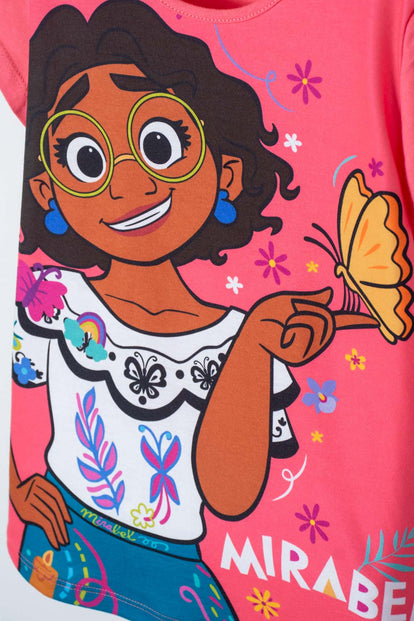 CAMISETA DE ENCANTO MANGA CORTA ROSADA PARA NIÑA