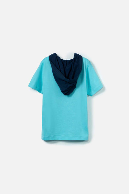 CAMISETA DE AMONG US CON CAPUCHA AZUL PARA TEEN NIÑO