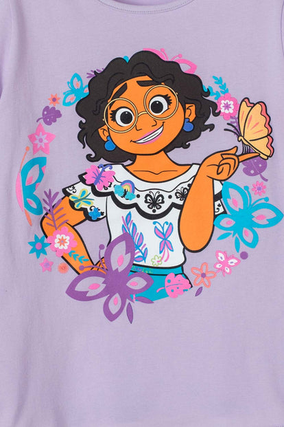 CAMISETA DE ENCANTO MANGA CORTA LILA PARA NIÑA