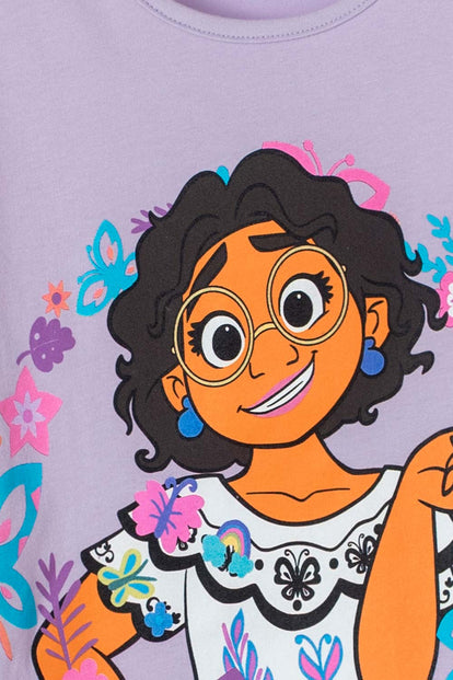 CAMISETA DE ENCANTO MANGA CORTA LILA PARA NIÑA