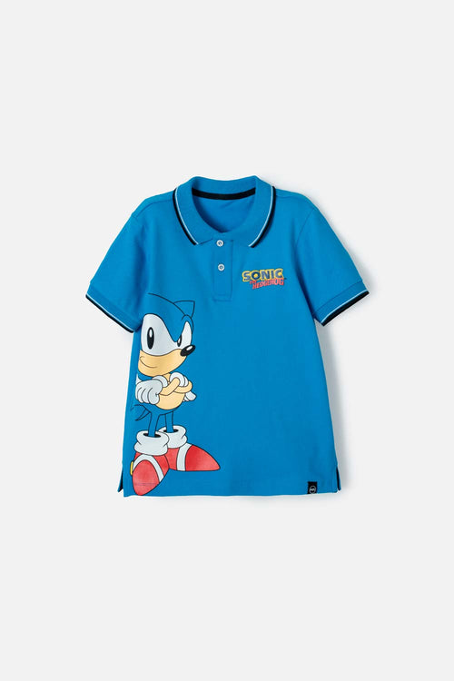 Card slide image -  POLO DE SONIC AZUL CON BOTONES PARA NIÑO