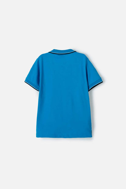 CAMISETA TIPO POLO DE SONIC AZUL CON BOTONES PARA NIÑO
