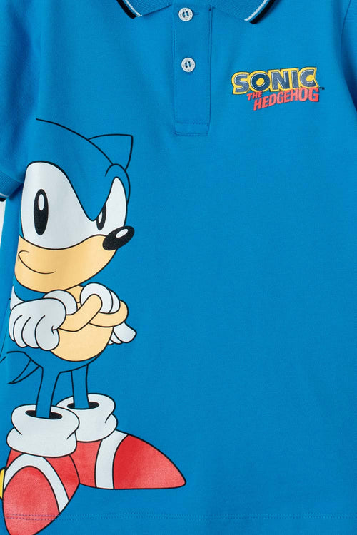 Card slide image -  POLO DE SONIC AZUL CON BOTONES PARA NIÑO