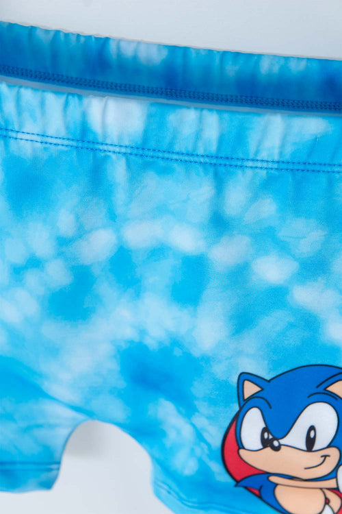CONJUNTO DE BAÑO DE SONIC MANGA LARGA AZUL PARA NIÑO