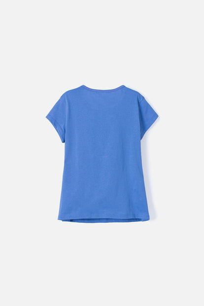 CAMISETA DE LA SIRENITA MANGA CORTA MORADA PARA NIÑA