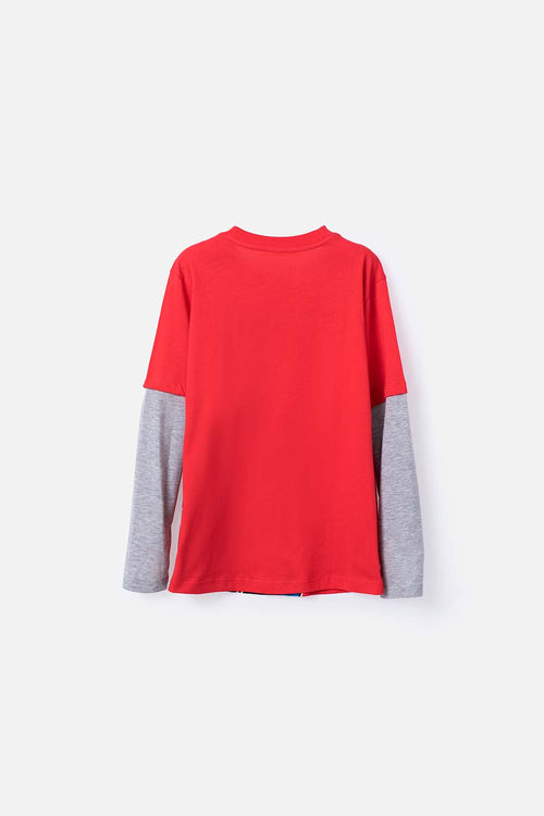 CAMISETA DE SPIDER-MAN MANGA LARGA ROJA PARA NIÑO