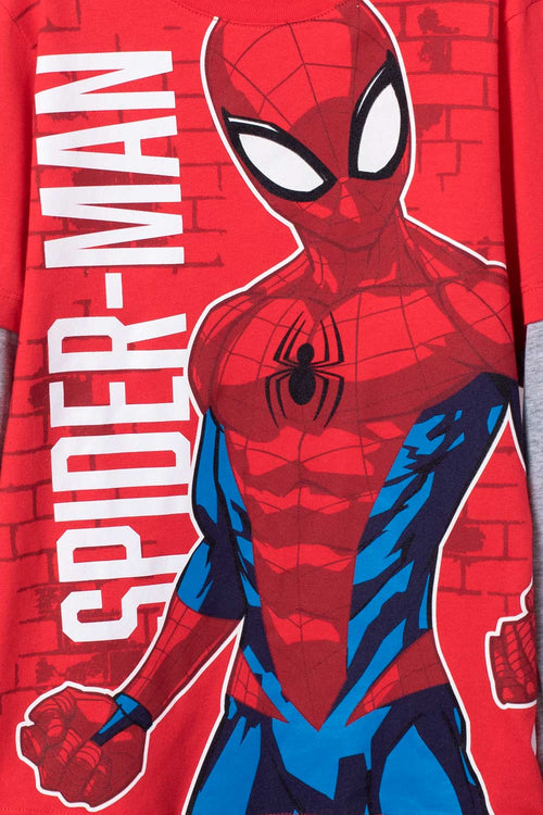 CAMISETA DE SPIDER-MAN MANGA LARGA ROJA PARA NIÑO