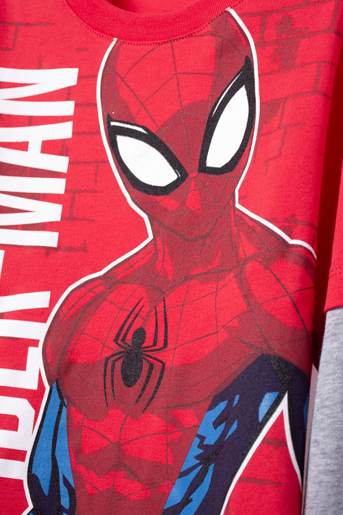 CAMISETA DE SPIDER-MAN MANGA LARGA ROJA PARA NIÑO