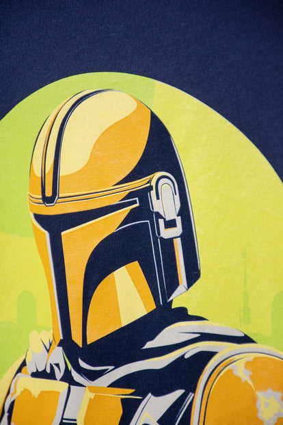 CAMISETA DE MANDALORIAN MANGA CORTA AZUL OSCURO PARA NIÑO