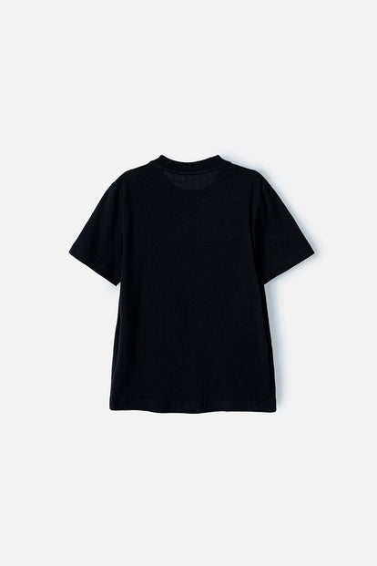CAMISETA DE MANDALORIAN CUELLO REDONDO NEGRA PARA NIÑO