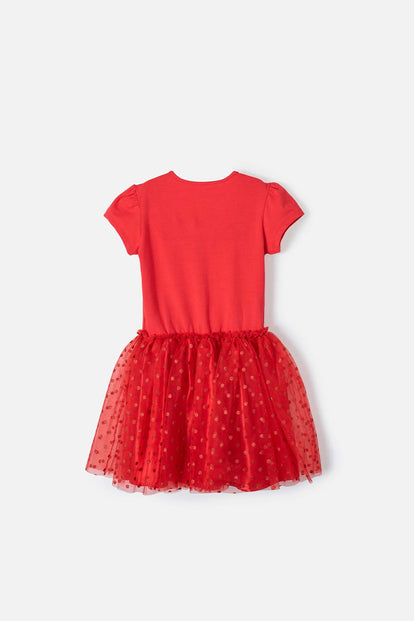 VESTIDO DE MINNIE MOUSE CON FALDA DE TUTÚ ROJO PARA NIÑA