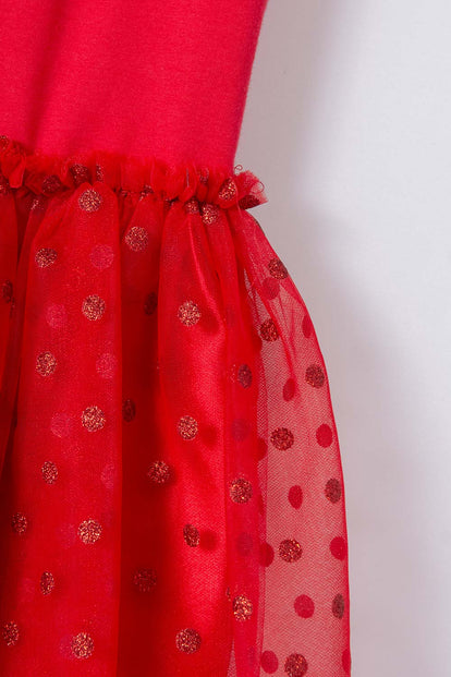 VESTIDO DE MINNIE MOUSE CON FALDA DE TUTÚ ROJO PARA NIÑA