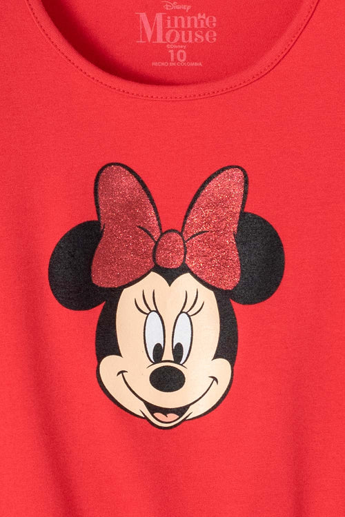 VESTIDO DE MINNIE MOUSE CON FALDA DE TUTÚ ROJO PARA NIÑA