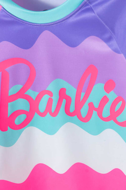 CONJUNTO DE BAÑO DE BARBIE MULTICOLOR PARA NIÑA