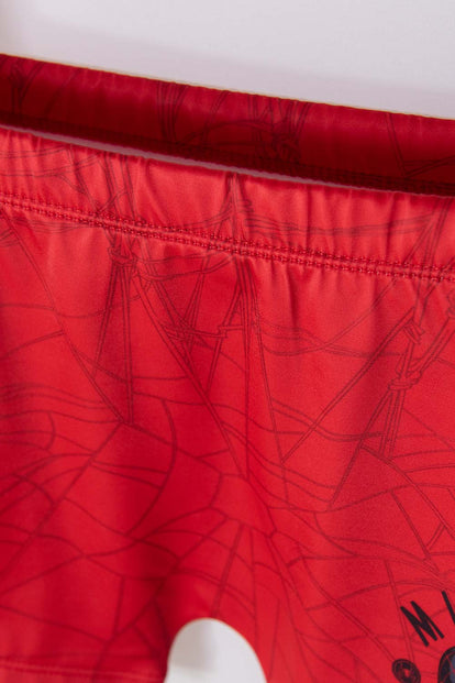 CONJUNTO DE BAÑO SPIDER-MAN ROJO Y NEGRO MANGA LARGA PARA NIÑO