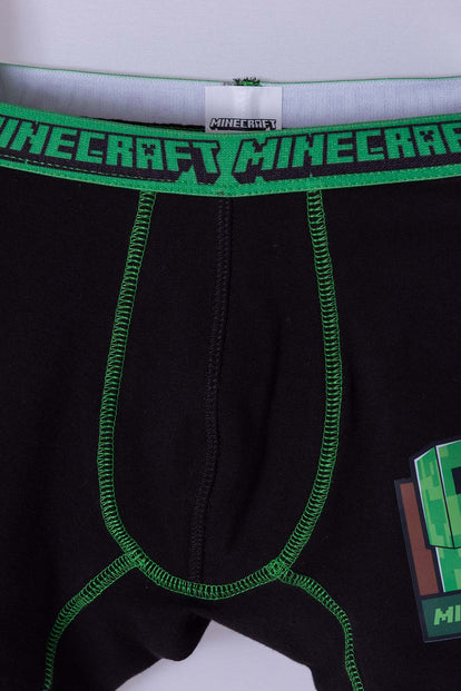 PACK X2 BOXER MINECRAFT NEGRO Y GRIS JASPE PARA NIÑO