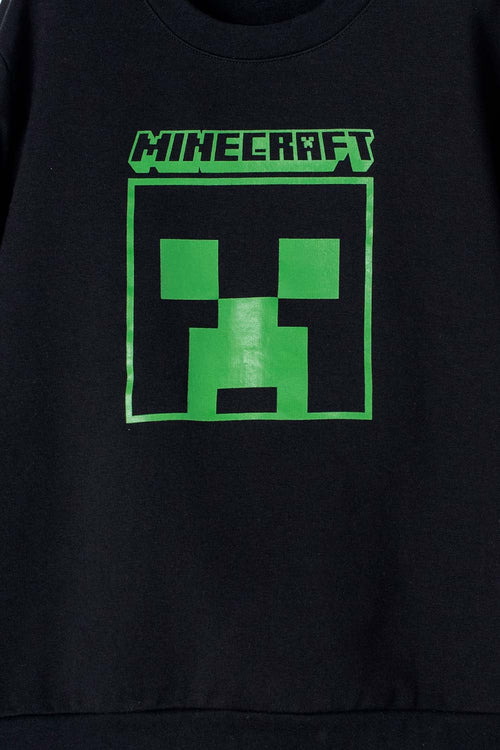 BUZO DE MINECRAFT CERRADO NEGRO PARA NIÑO