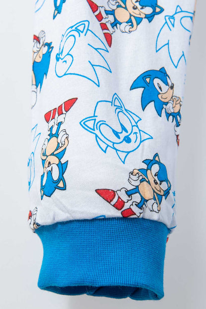 PIJAMA DE SONIC CON PANTALÓN LARGO AZUL PARA NIÑO